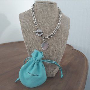 Tiffany & Co. Heart Tag Toggle Necklace Sterling Silver